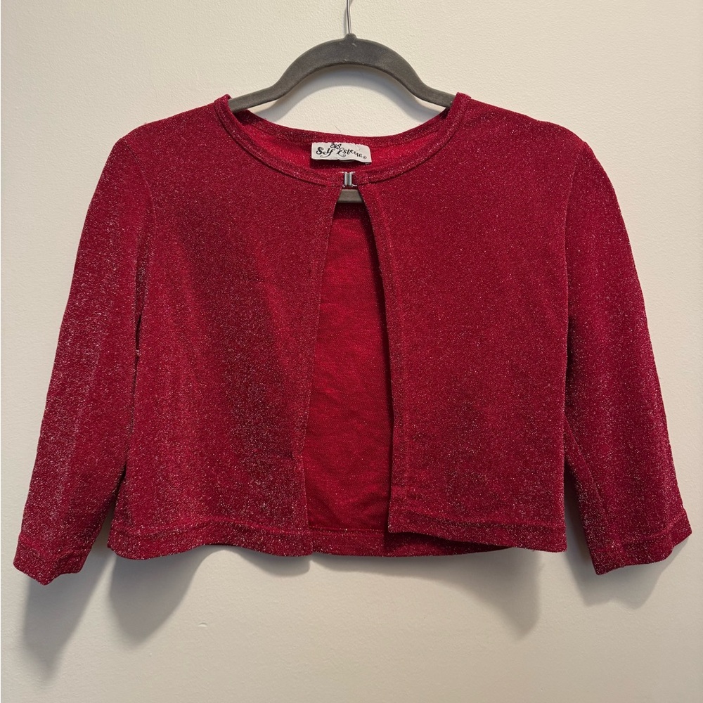 90s Red Shimmery Cardigan